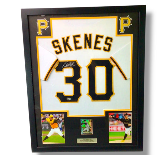 Paul Skenes Custom Framed Signed Jersey w/ MLB.com Cert & Bowman Mojo Card