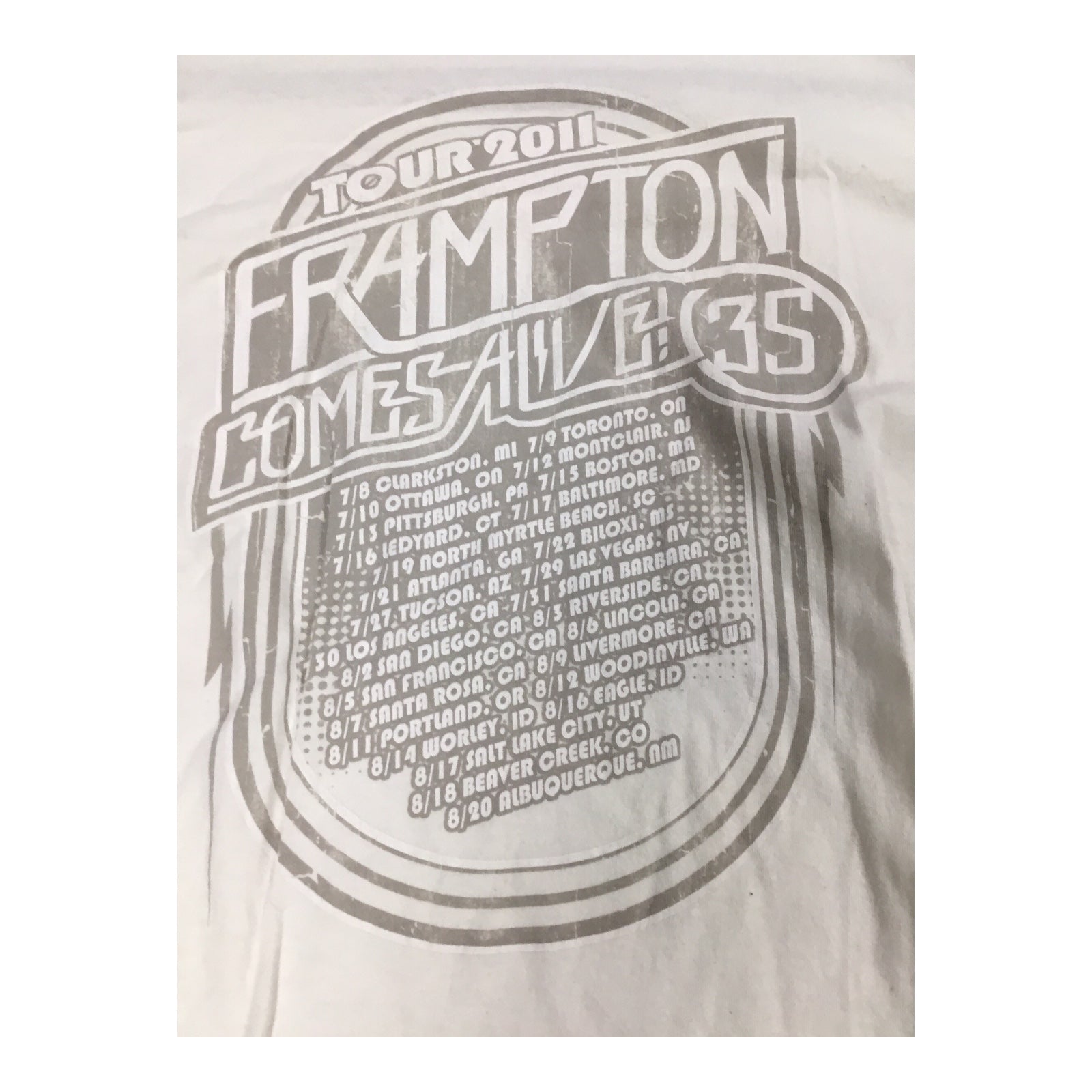 Peter Frampton Comes Alive 35th Anniversary 2007 Tour Concert T-Shirt