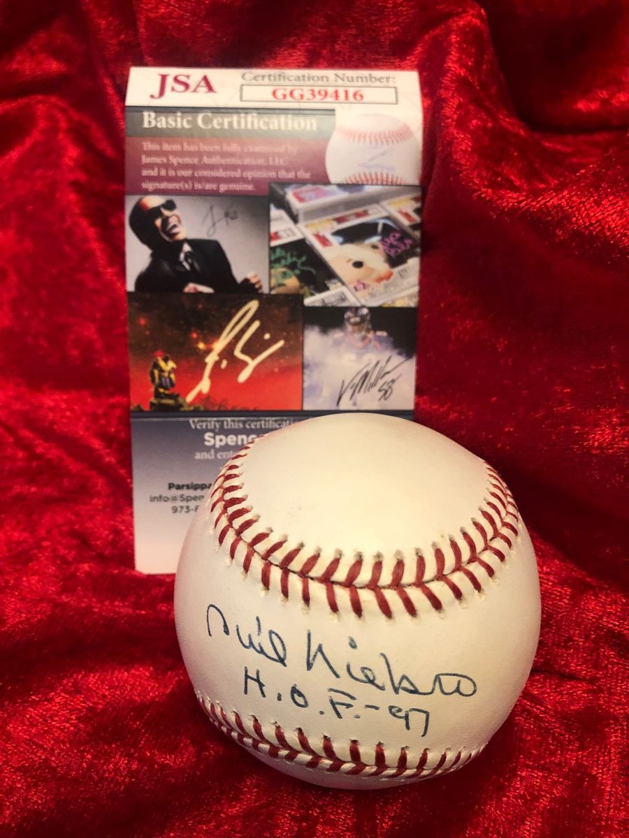 Phil Niekro Autographed JSA Baseball Inscribed H.O.F.97