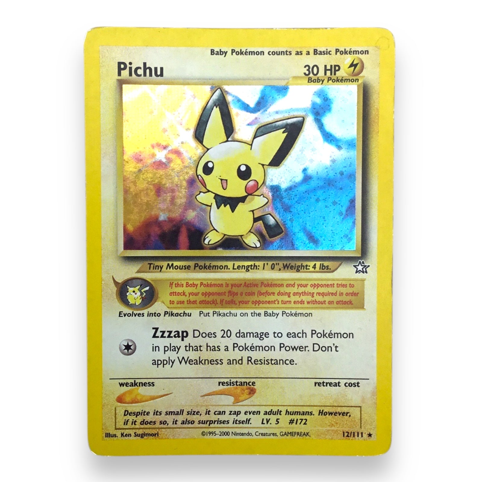 Pichu (12/111) - Holographic Pokemon Card