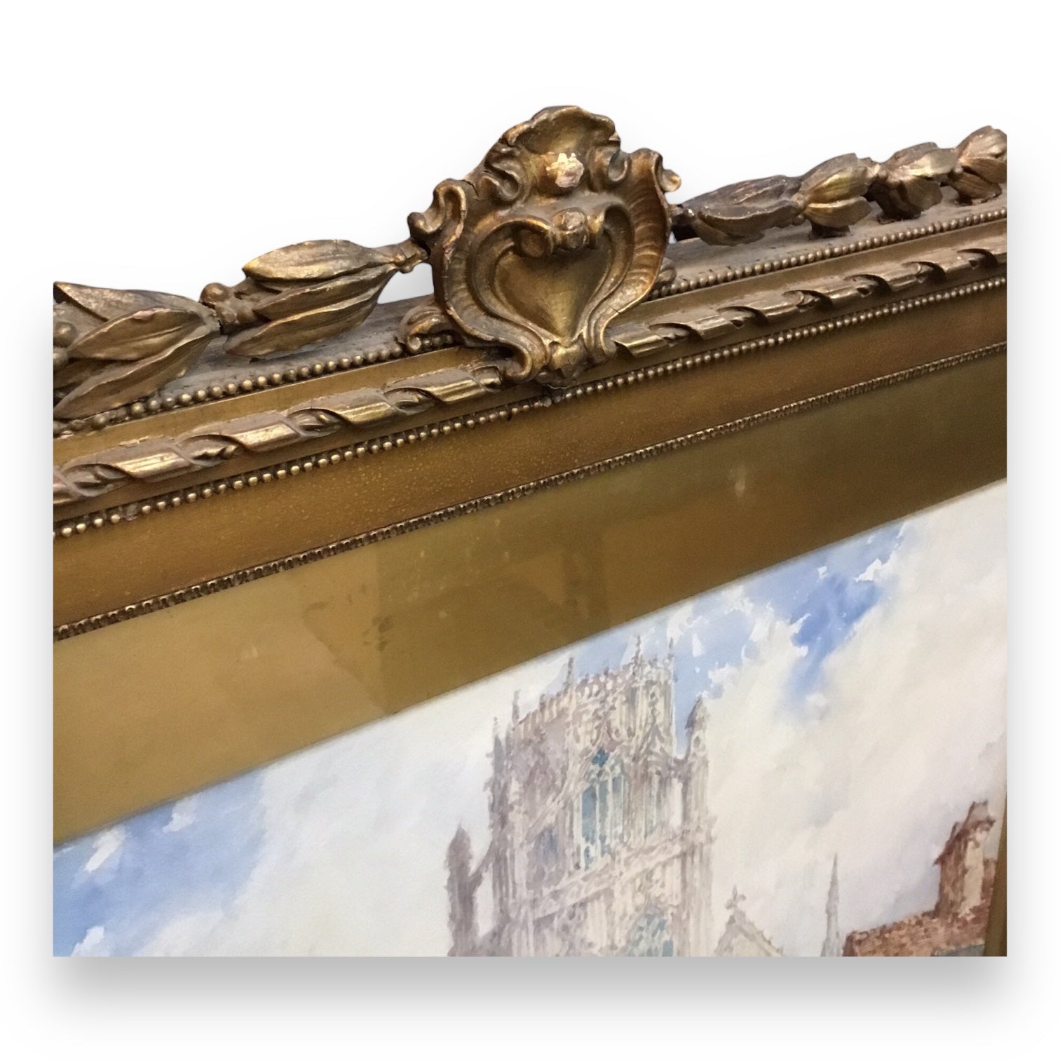 Pierre Le Boeuff (fl. 1899–1920) Watercolor – Rouen Cathedral, Normandy, France