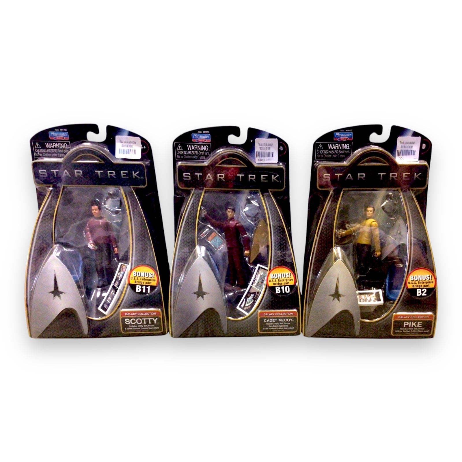 Playmates Star Trek (2009) Galaxy Collection Action Figures - Set of Three