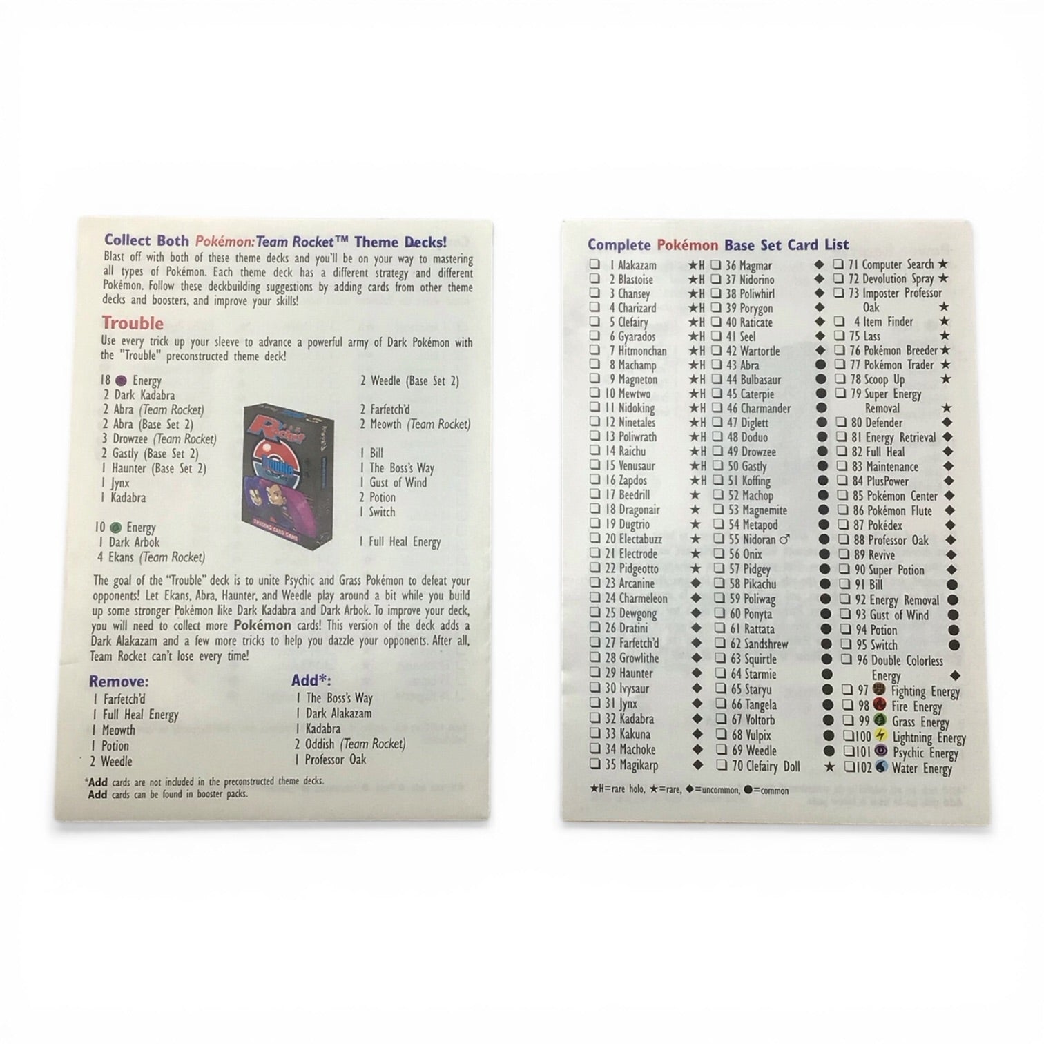 Pokemon Binder with Two Card List Pamphlets