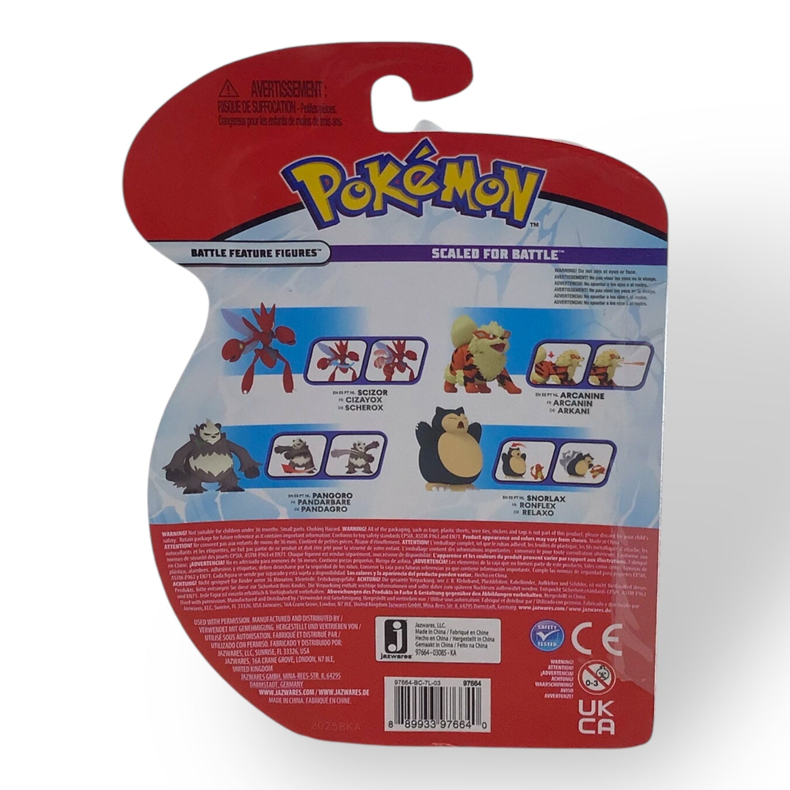 Pokémon Deluxe Action Battle Feature Snorlax Figurine; Misprint Packaging ft. Scizor