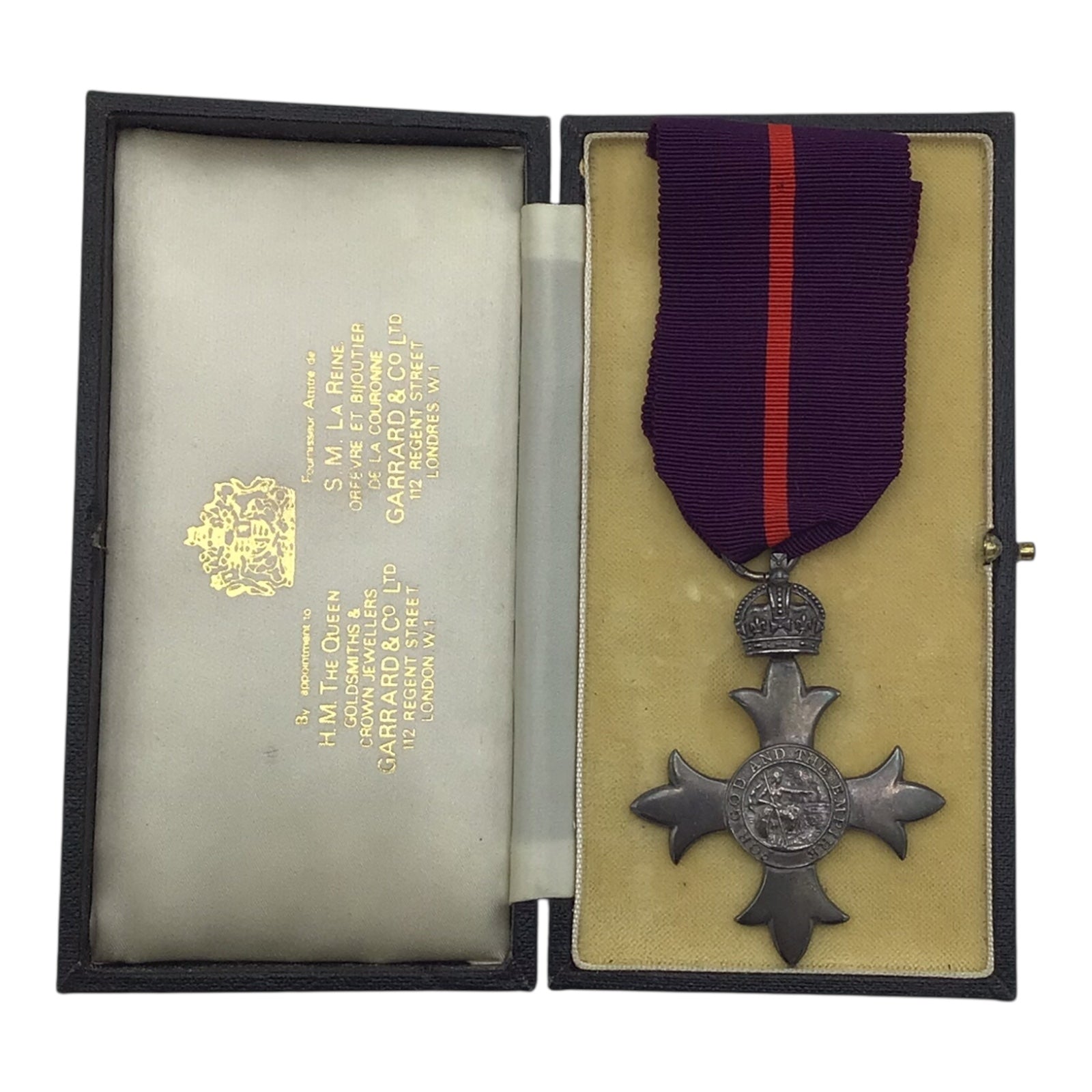 Post WW1 The Most Excellent Order of the British Empire Officer Medal First Type Stamped w/ Ribbon