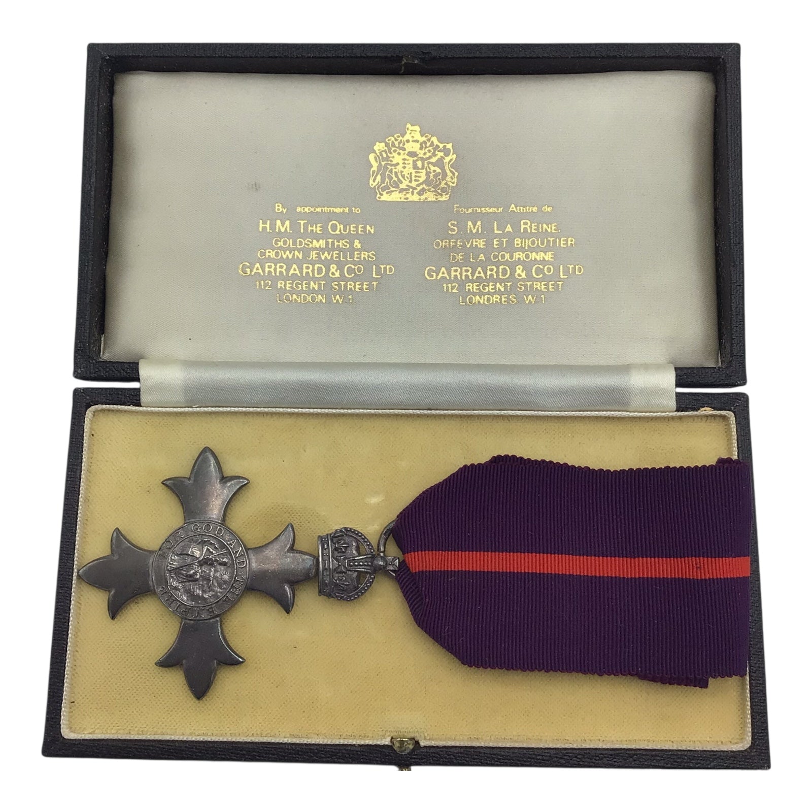 Post WW1 The Most Excellent Order of the British Empire Officer Medal First Type Stamped w/ Ribbon