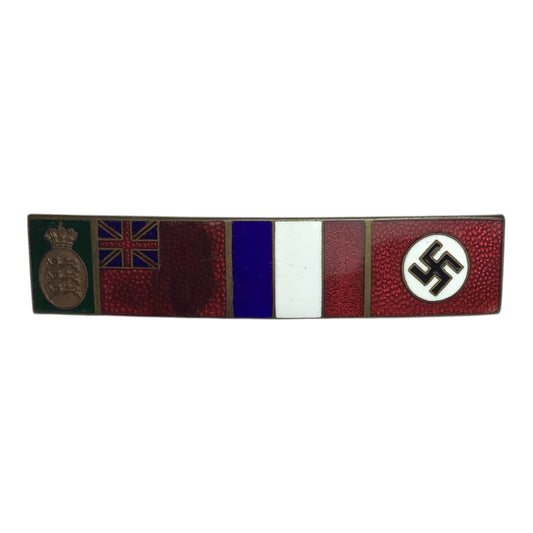 Pre-WWII Multinational Friendship Bar Pin – Denmark, Great Britain, France & Germany