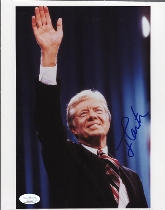 President Jimmy Carter Signed Photo 8x10 Waving Rare Pose JSA & PSA Certified