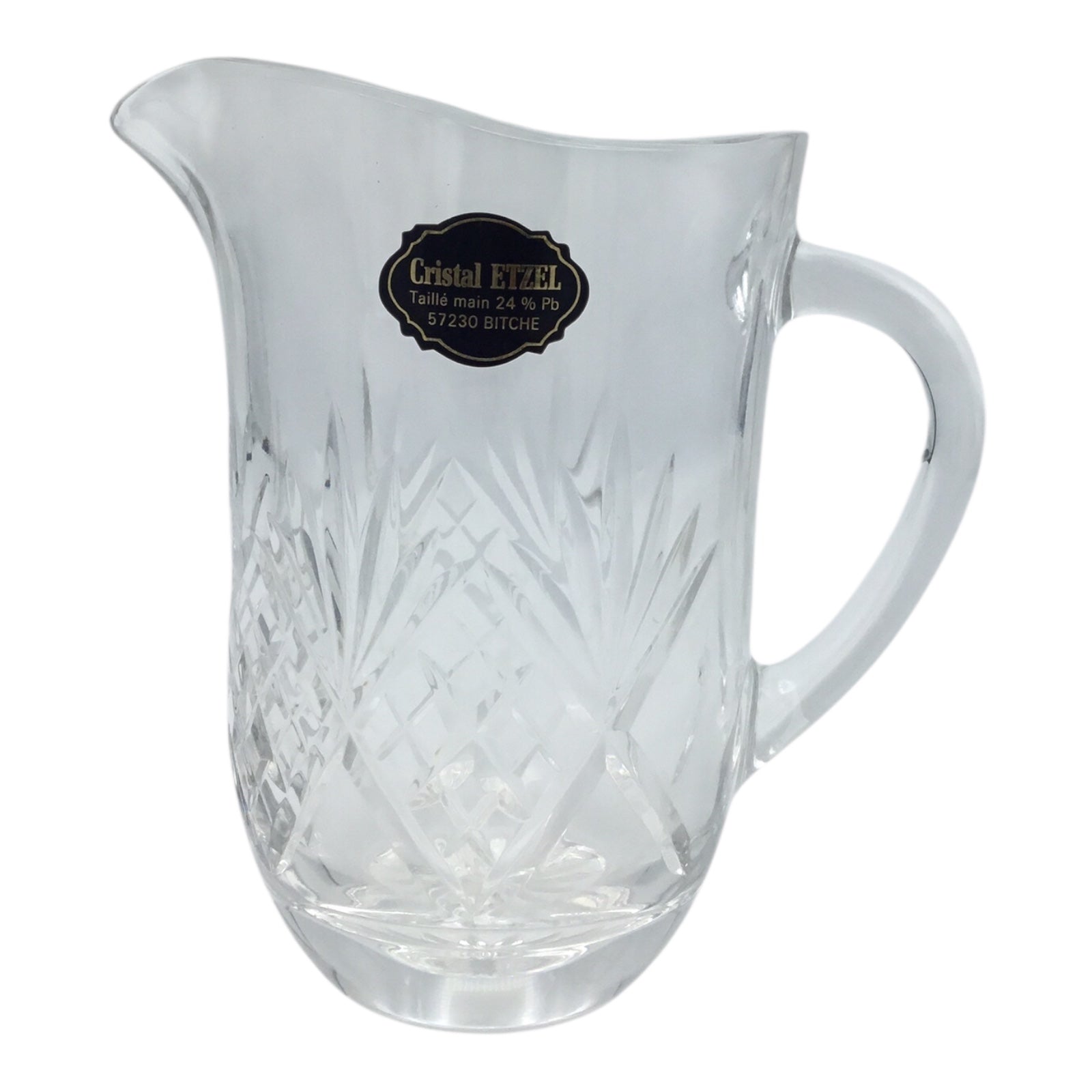 Prestige de Lorraine Etzel Crystal Water Pitcher – Hand Cut 24% Lead Crystal (With Original Box, Excellent Condition)