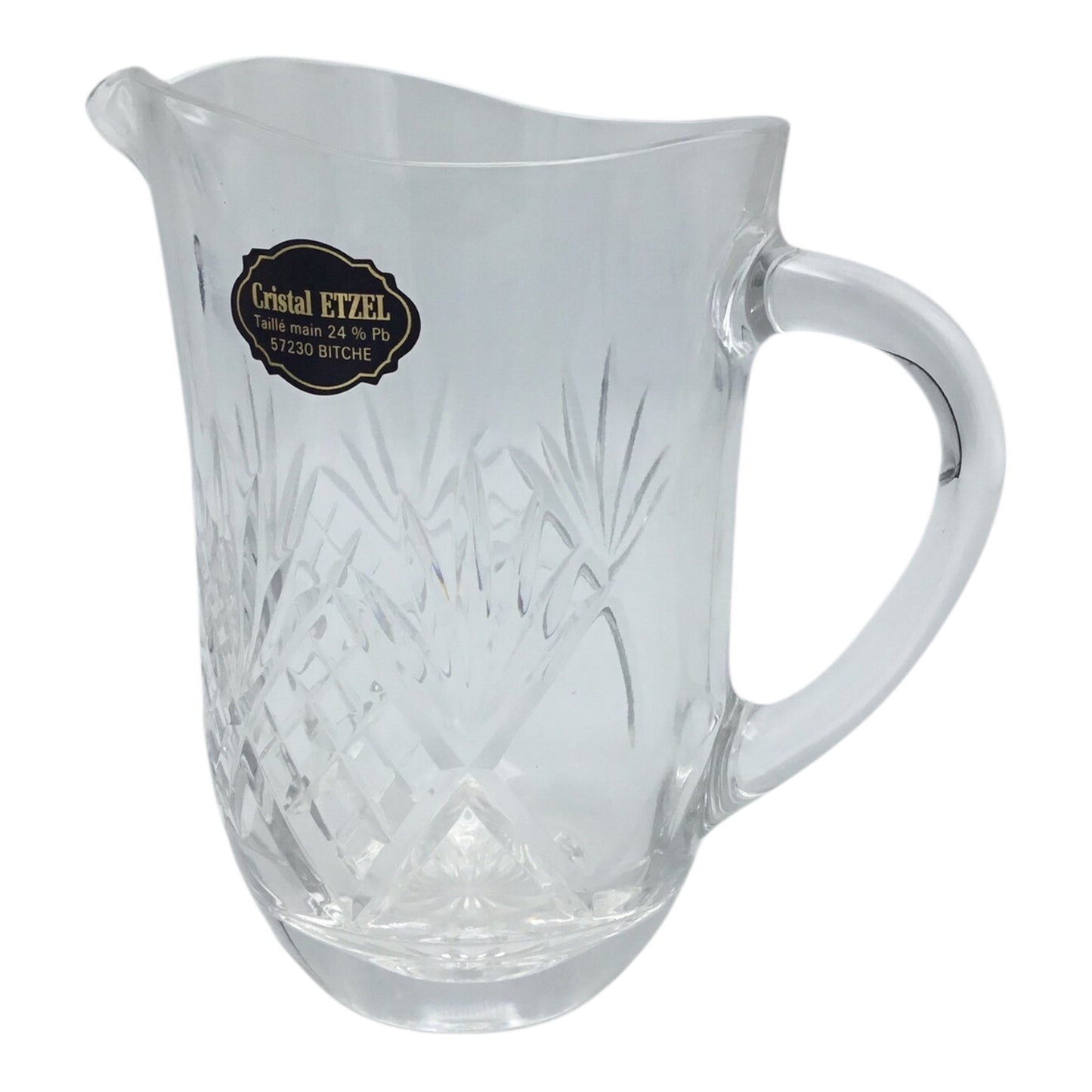 Prestige de Lorraine Etzel Crystal Water Pitcher – Hand Cut 24% Lead Crystal (With Original Box, Excellent Condition)