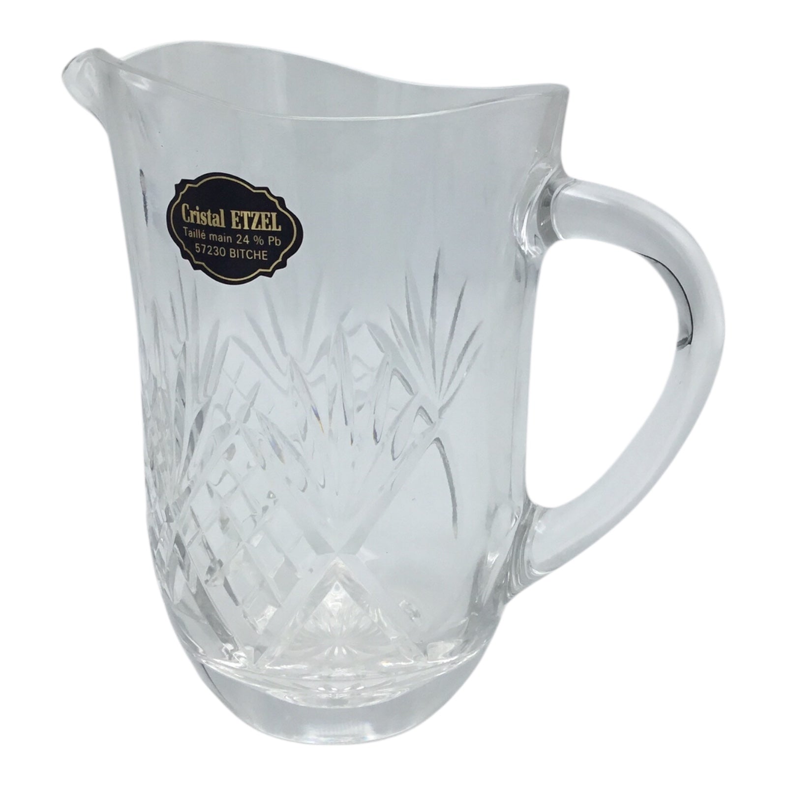 Prestige de Lorraine Etzel Crystal Water Pitcher – Hand Cut 24% Lead Crystal (With Original Box, Excellent Condition)
