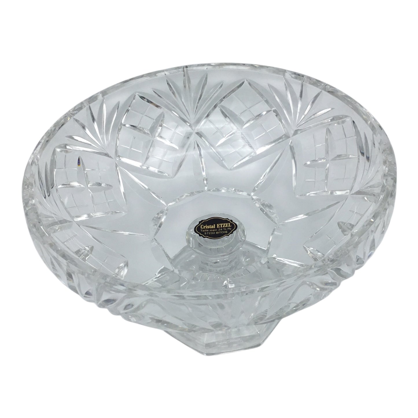 Prestige de Lorraine P.A.F. Crystal Footed Bowl – Hand Cut 24% Lead Crystal (With Original Box, Excellent Condition)