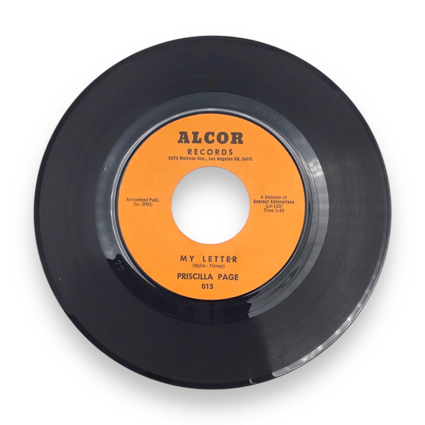 Priscilla Page Dreaming / My Letter Alcor Records 45 #015