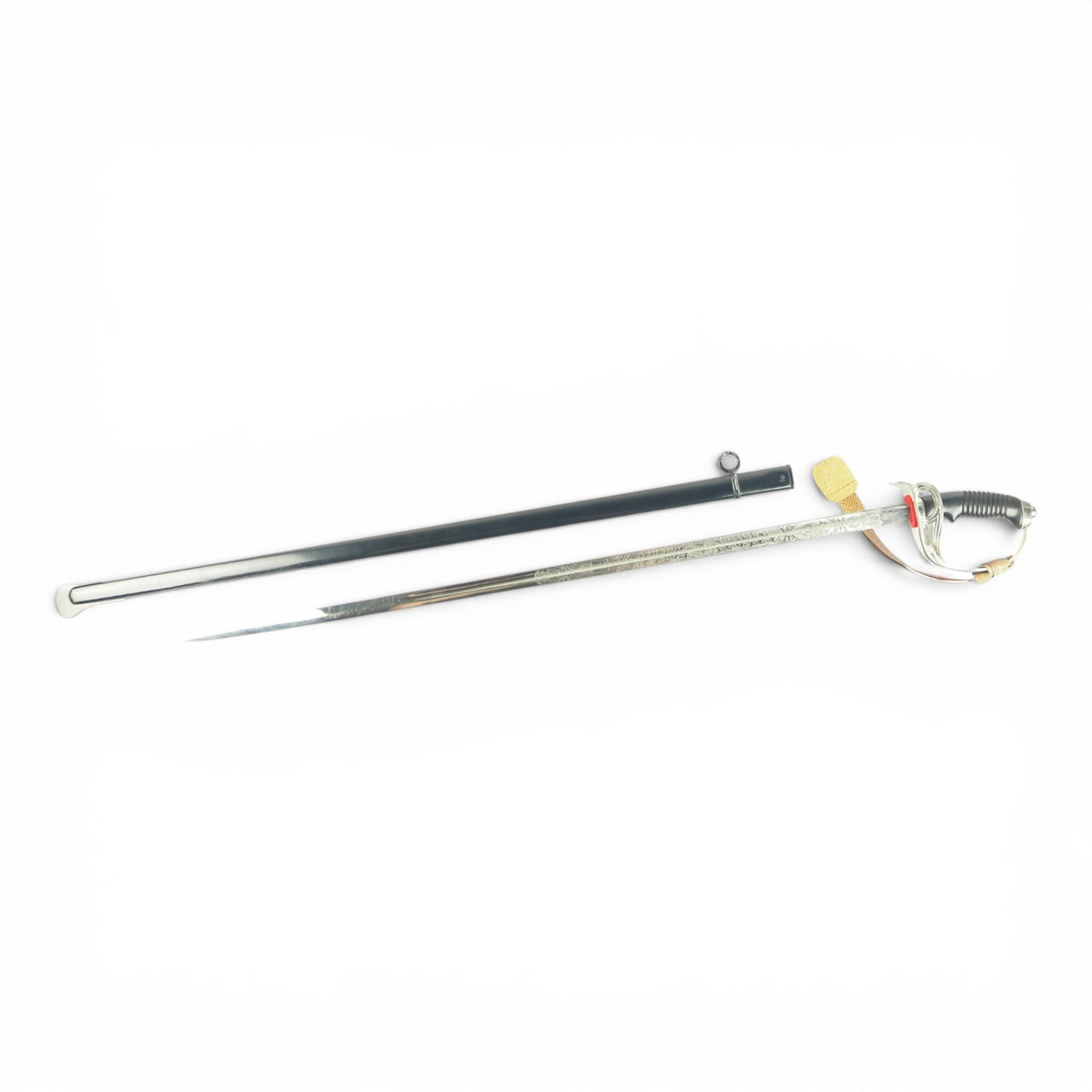Prussian M1898 Cavalry Saber, Leib-Dragoner Regt. 24 Triple-Etched Blade & Portepee