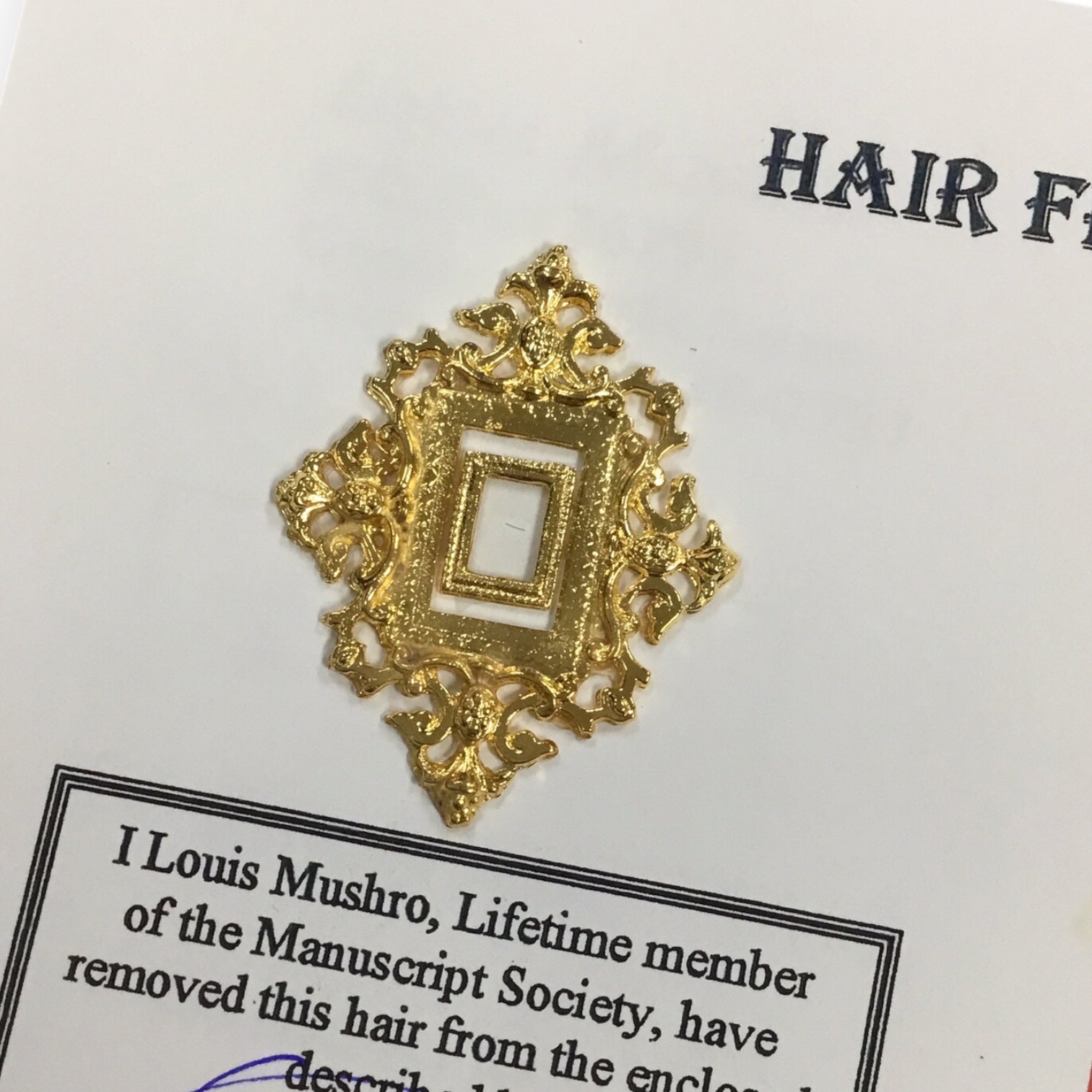 Queen Victoria Hair Clipping with Certificate of Authenticity