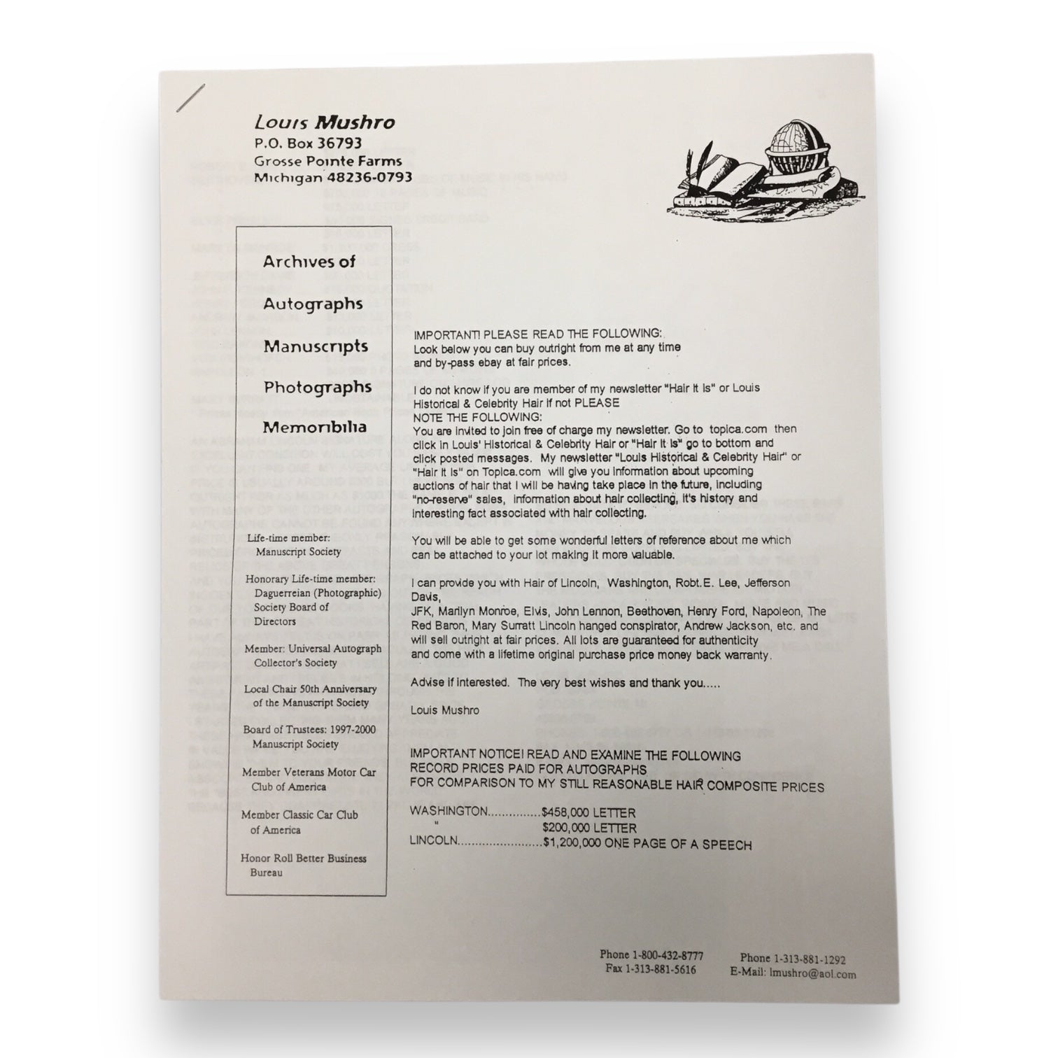 Queen Victoria Hair Clipping with Certificate of Authenticity