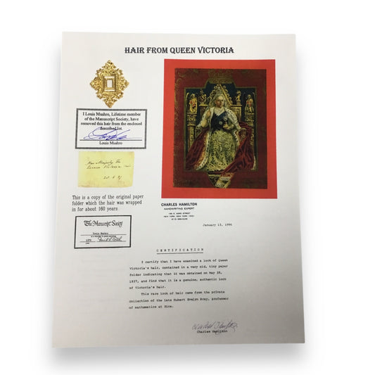 Queen Victoria Hair Clipping with Certificate of Authenticity