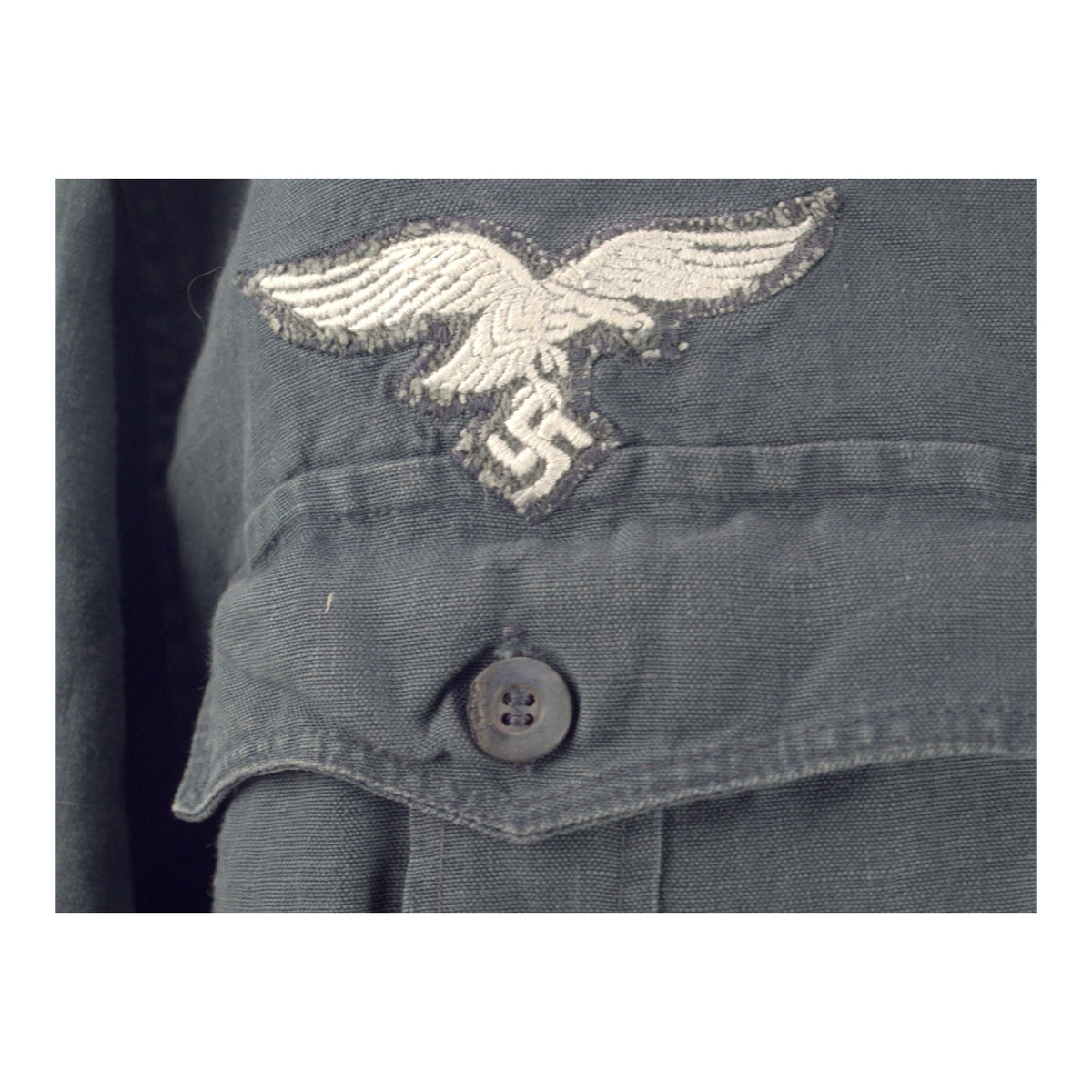 RARE! German WW2 Luftwaffe Unteroffizier Flieger / Fallschirmjager Blue Service Shirt with Eagle