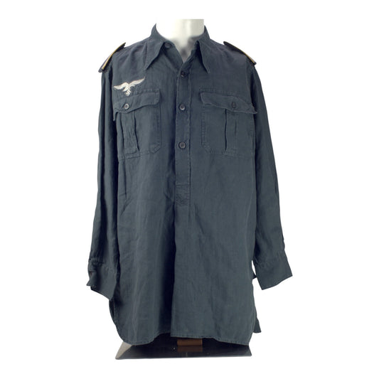 RARE! German WW2 Luftwaffe Unteroffizier Flieger / Fallschirmjager Blue Service Shirt with Eagle