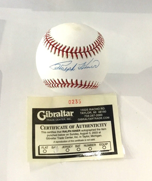 Ralph Kiner Certified Authentic Autographed Baseball