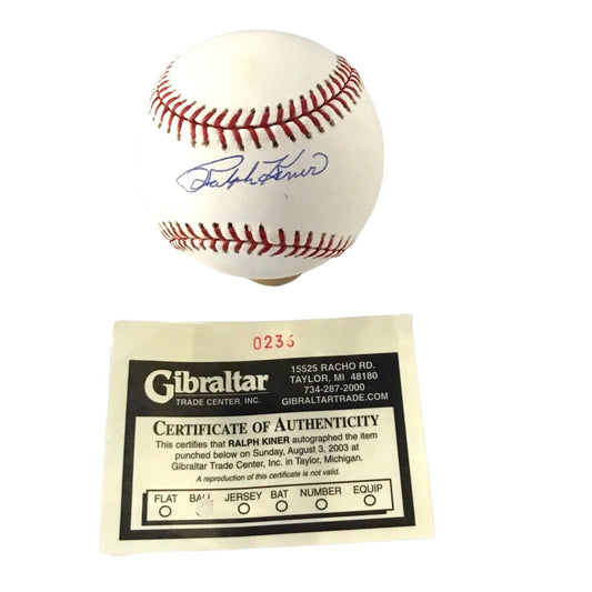 Ralph Kiner Certified Authentic Autographed Baseball