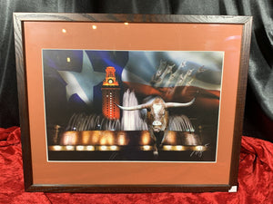 Randy Smith Autographed Framed and Certified Bevo Longhorns Photo