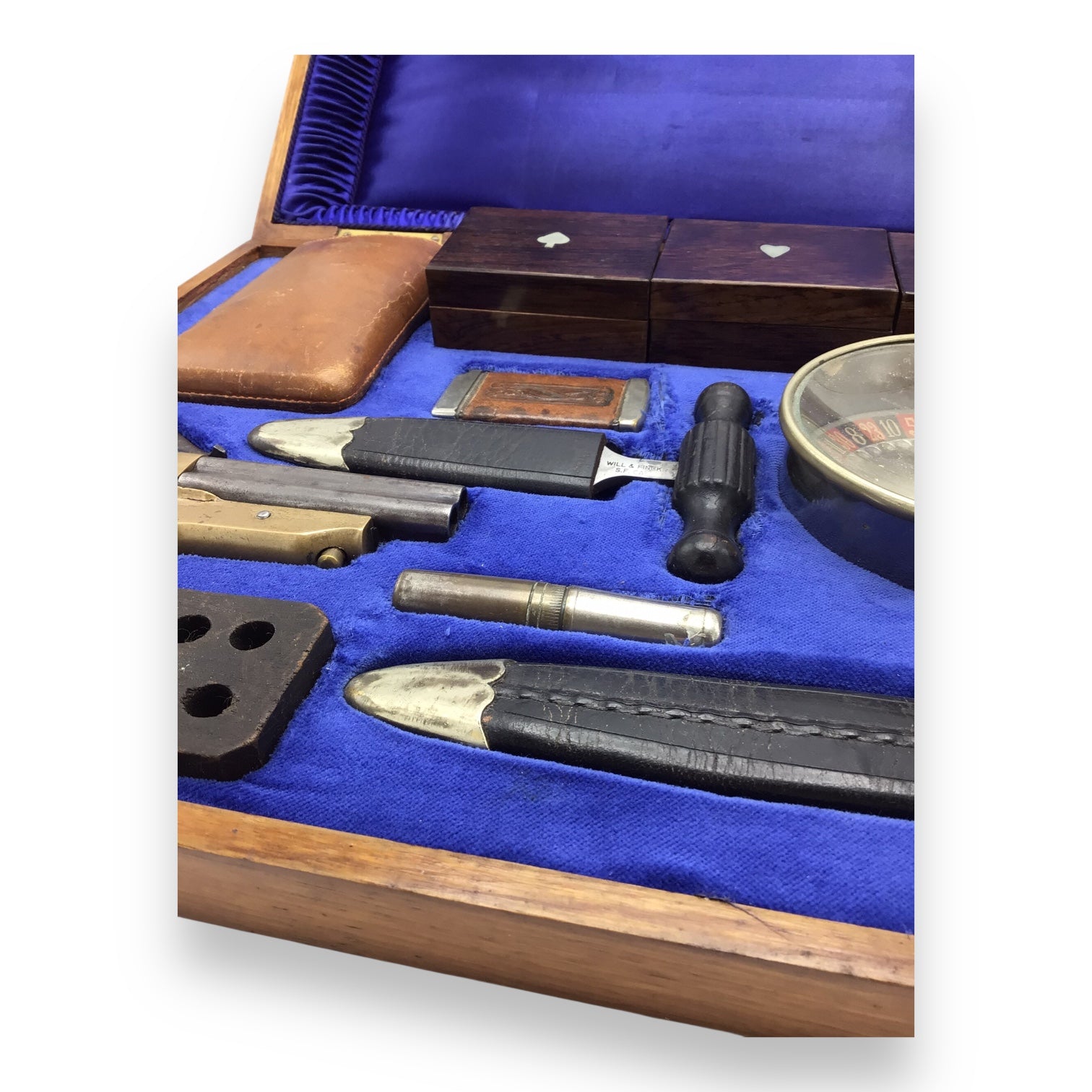 Rare 19th-Century Will & Finck Gambler’s Kit with Derringer, Daggers, Cheating Devices, and Accessories