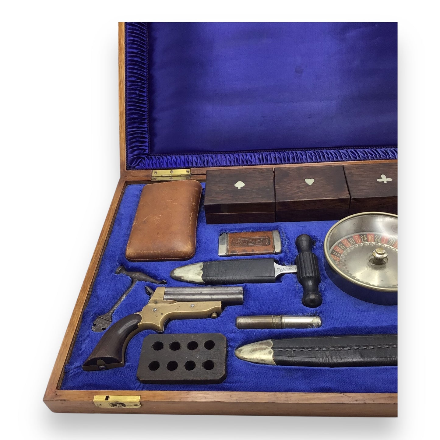 Rare 19th-Century Will & Finck Gambler’s Kit with Derringer, Daggers, Cheating Devices, and Accessories