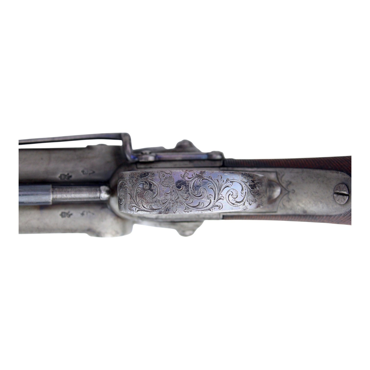 Rare British Percussion Double Barrel Knife Pistol, London c.1850