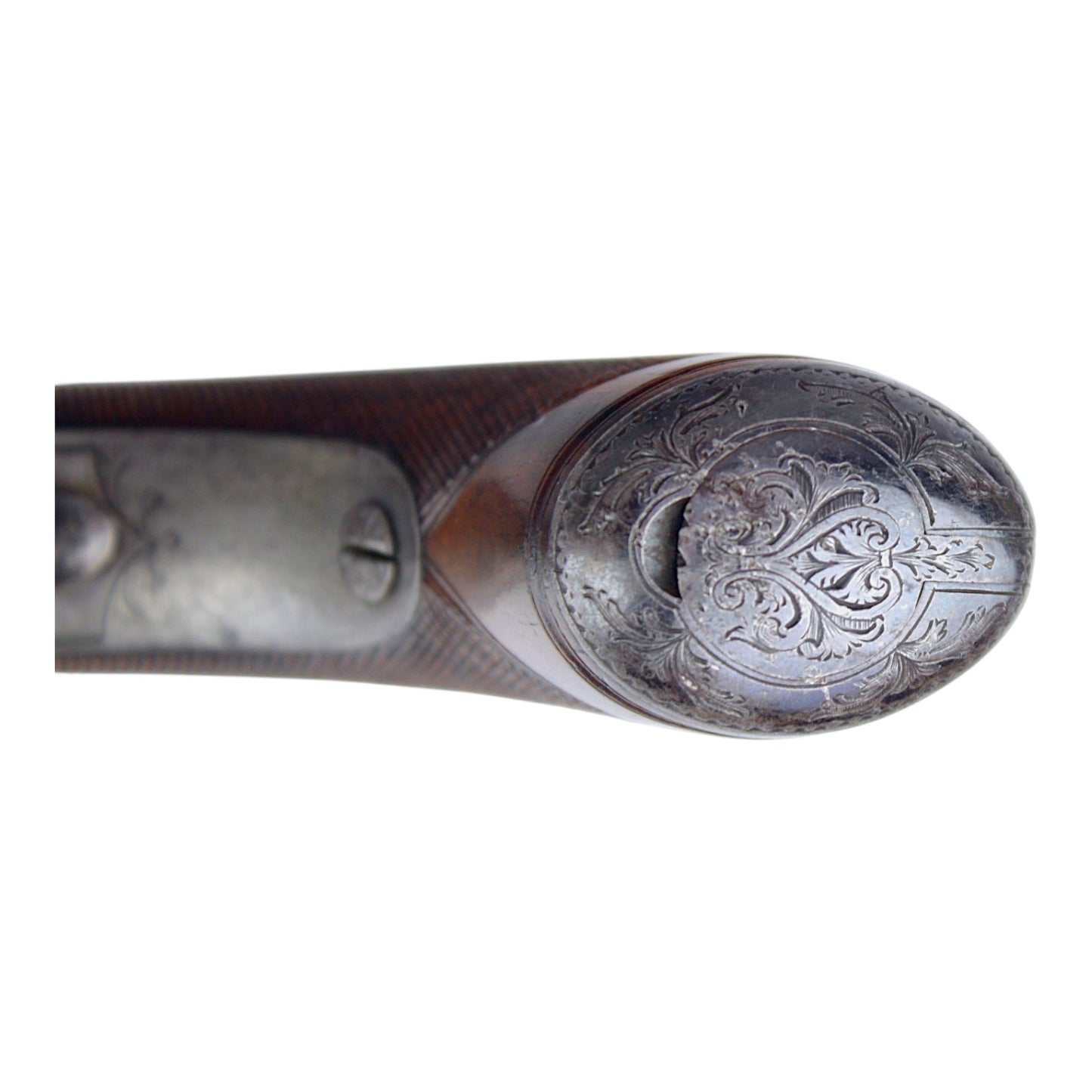 Rare British Percussion Double Barrel Knife Pistol, London c.1850