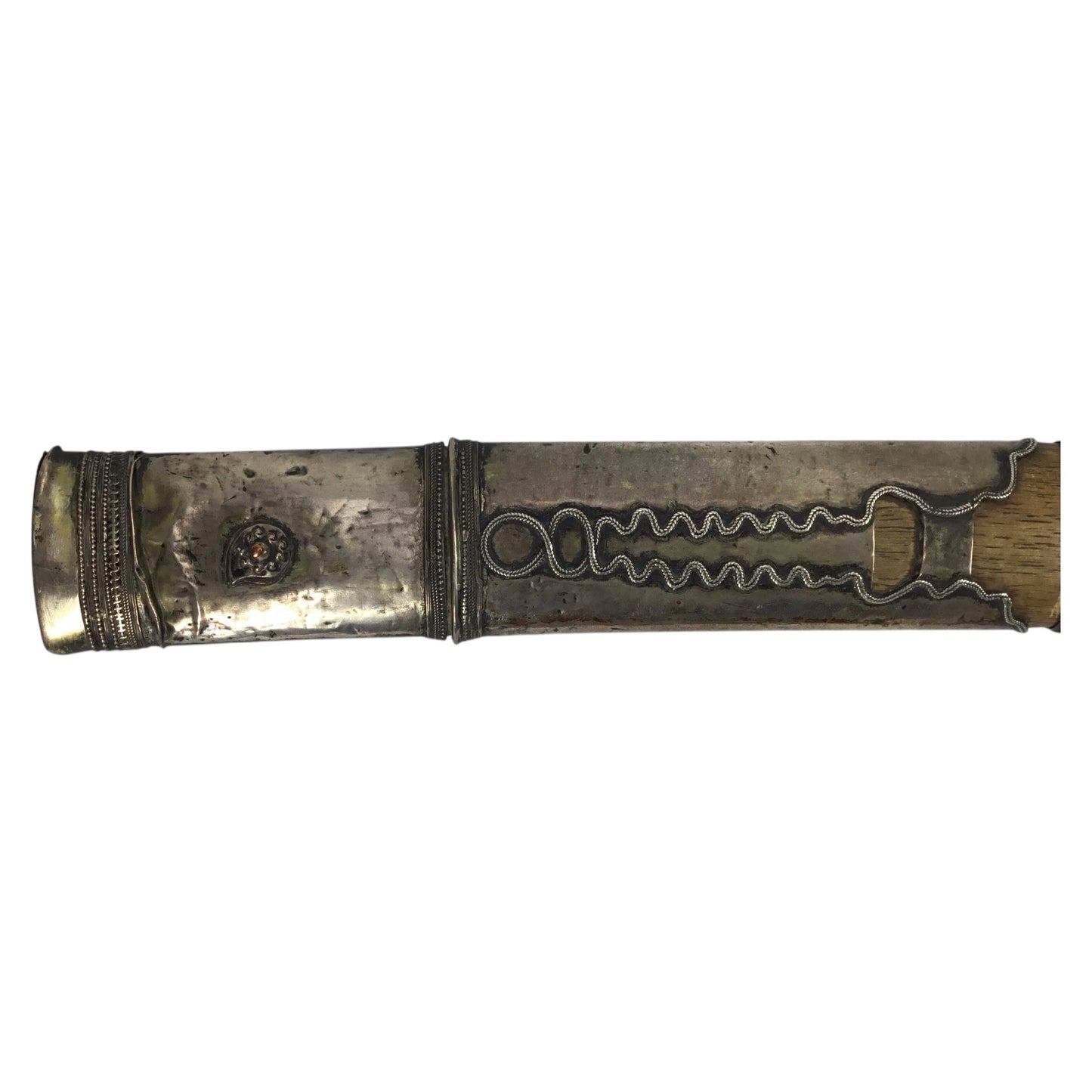 Rare Burmese Late 18th to 19th Century Dah Status Fighting Sword with Silver Dress Mounts