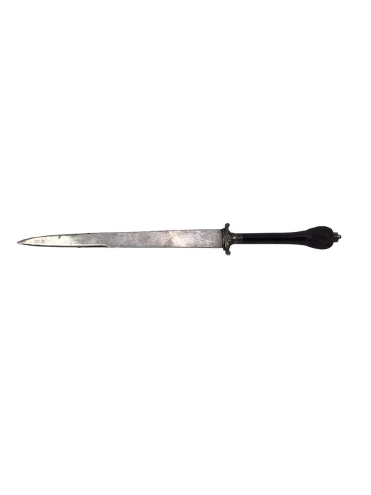 Rare European Renaissance 17th C French Silver Dagger Reversible Mounted Plug Bayonet
