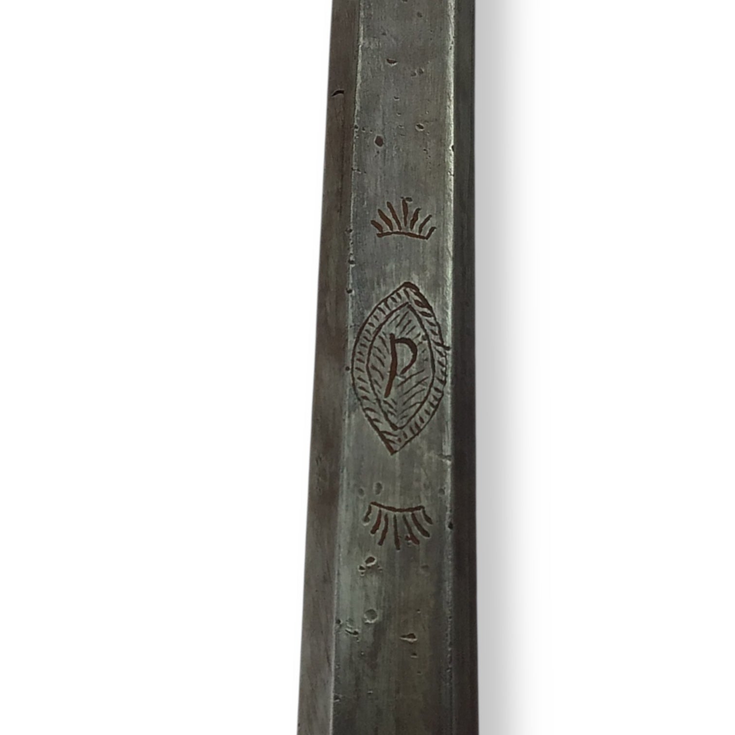 Rare French or Italian Knight's War Hammer with Engraved Shaft 16th Century Style