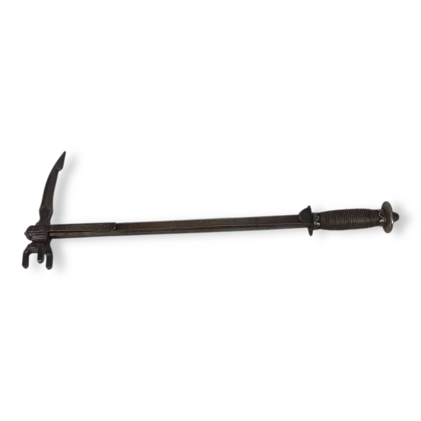 Rare French or Italian Knight's War Hammer with Engraved Shaft 16th Century Style