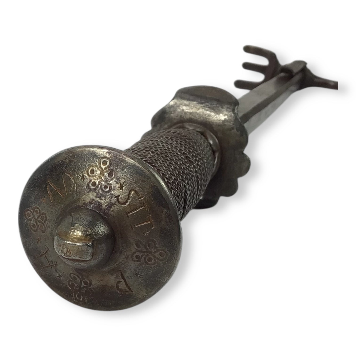 Rare French or Italian Knight's War Hammer with Engraved Shaft 16th Century Style
