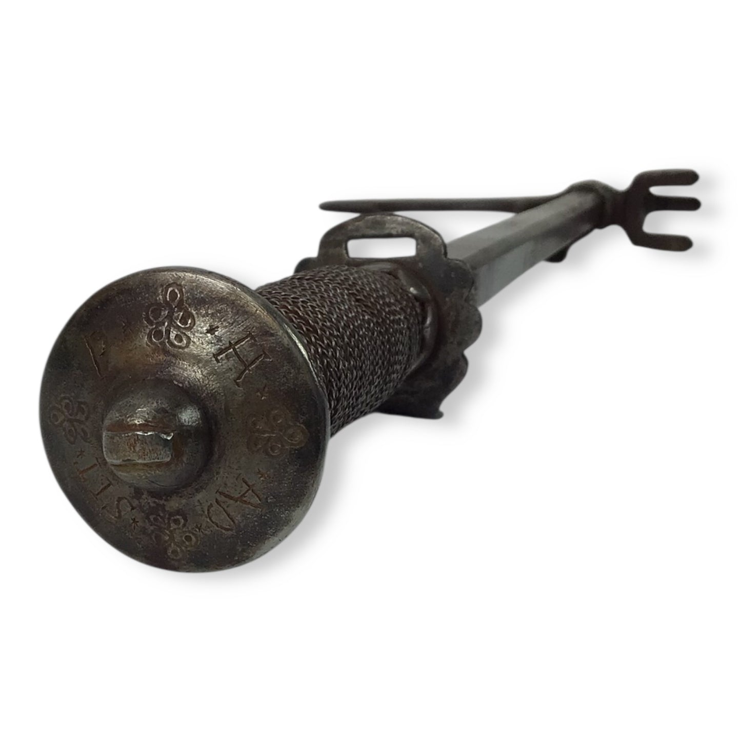 Rare French or Italian Knight's War Hammer with Engraved Shaft 16th Century Style
