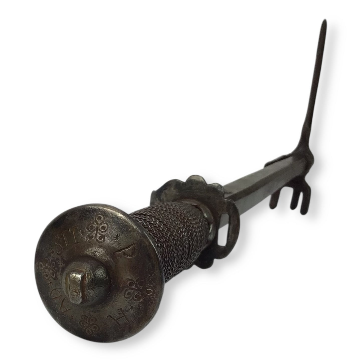 Rare French or Italian Knight's War Hammer with Engraved Shaft 16th Century Style