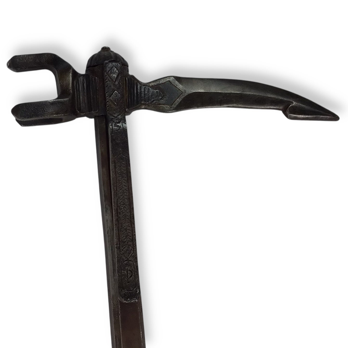 Rare French or Italian Knight's War Hammer with Engraved Shaft 16th Century Style