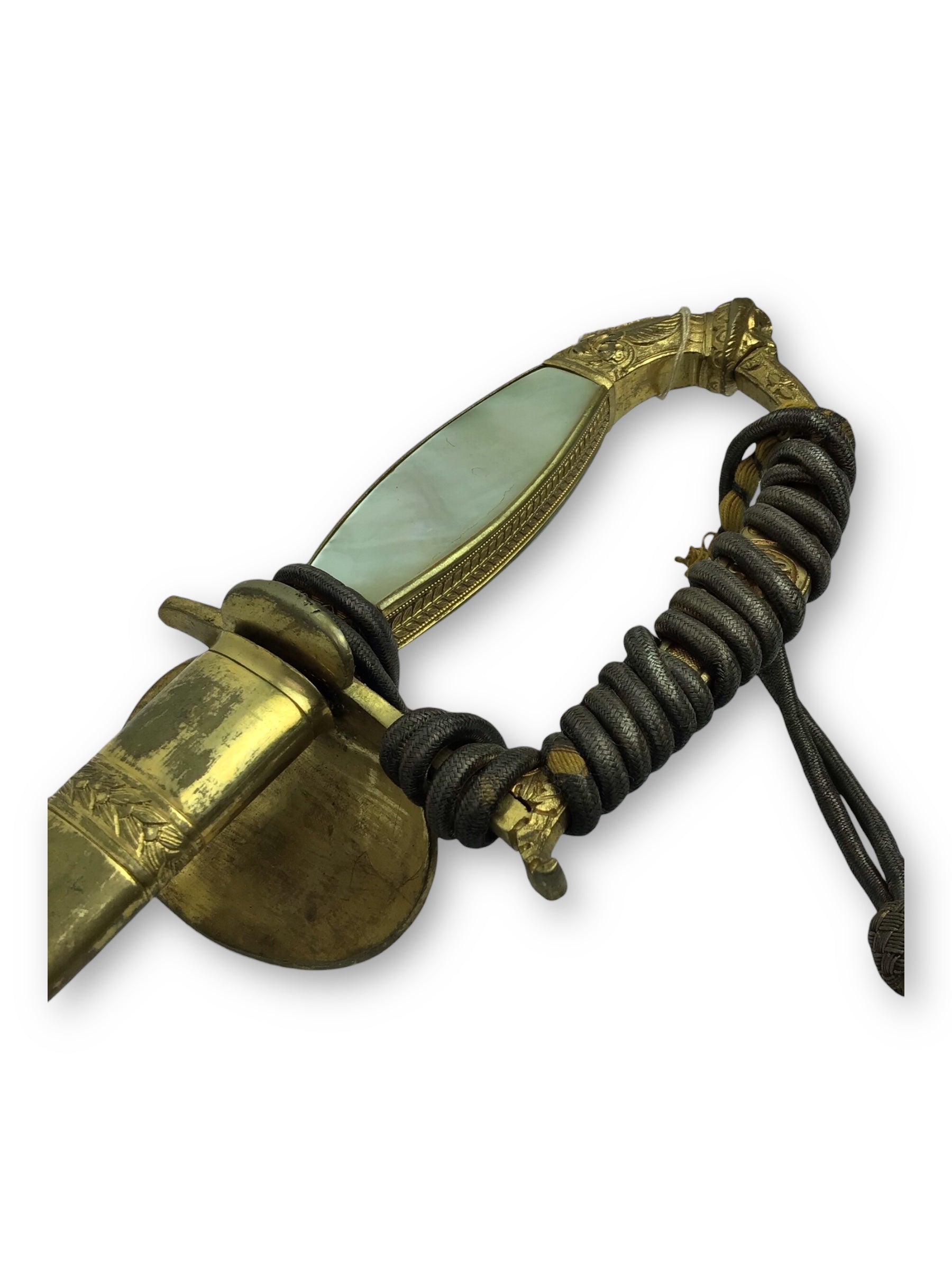 Rare German Diplomatic Sword – Napoleonic Era, ca. 1860 | Pearl Grip & Blue-Gold Inlay