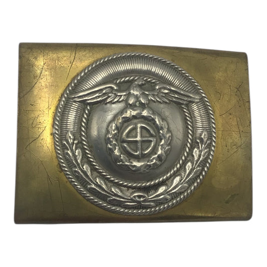 Rare German Early War WWII SA "Sundial" Swastika Brass Buckle