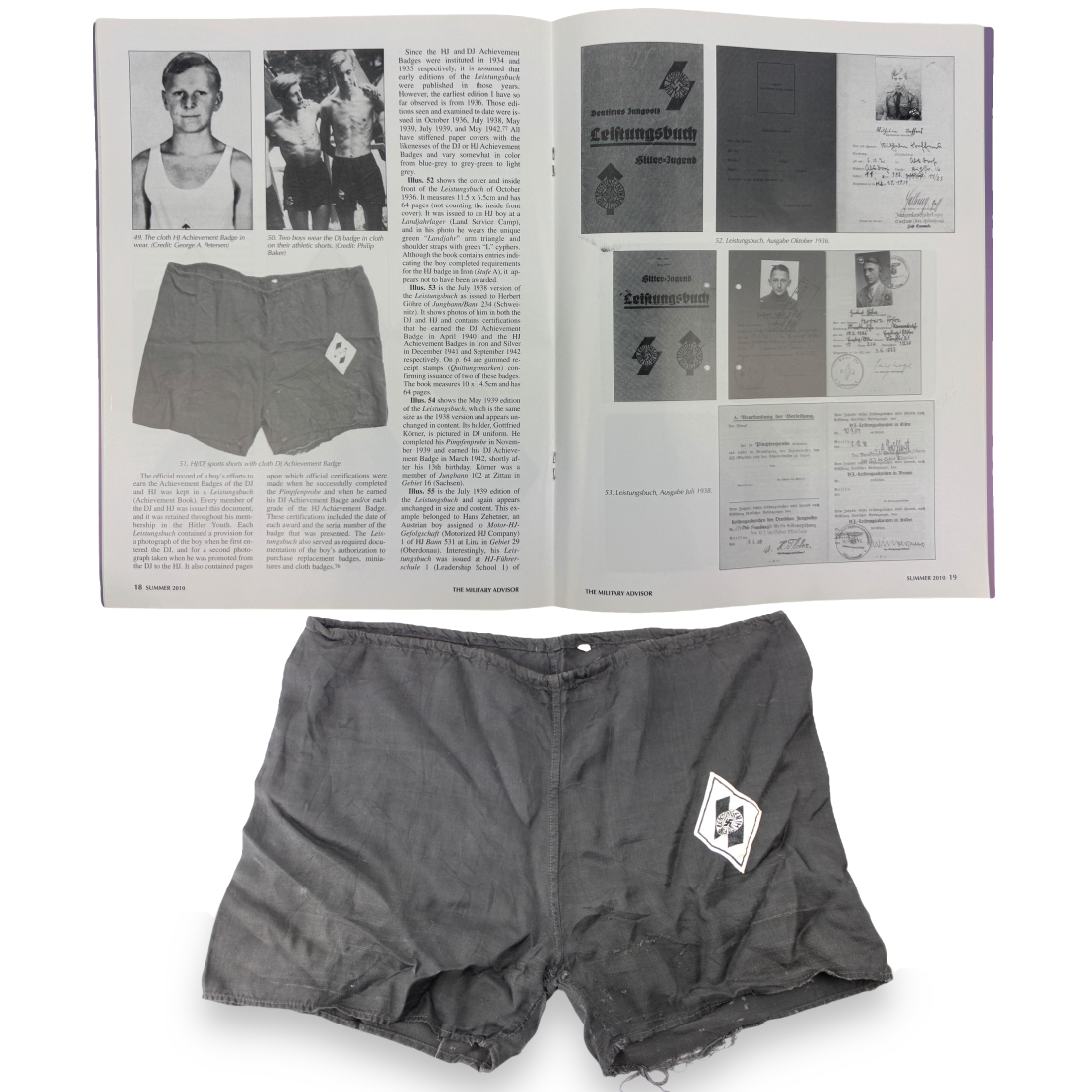 Rare German WW2 Black Hitler Youth (Jugend) Shorts Pair with Insignia and Label