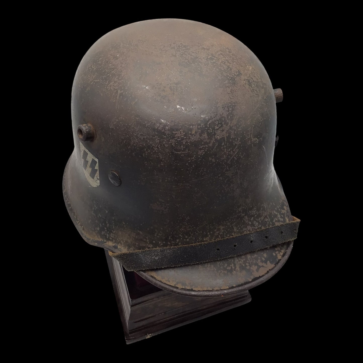 Rare German WW2 Double Decal SS RZM Transitional Helmet