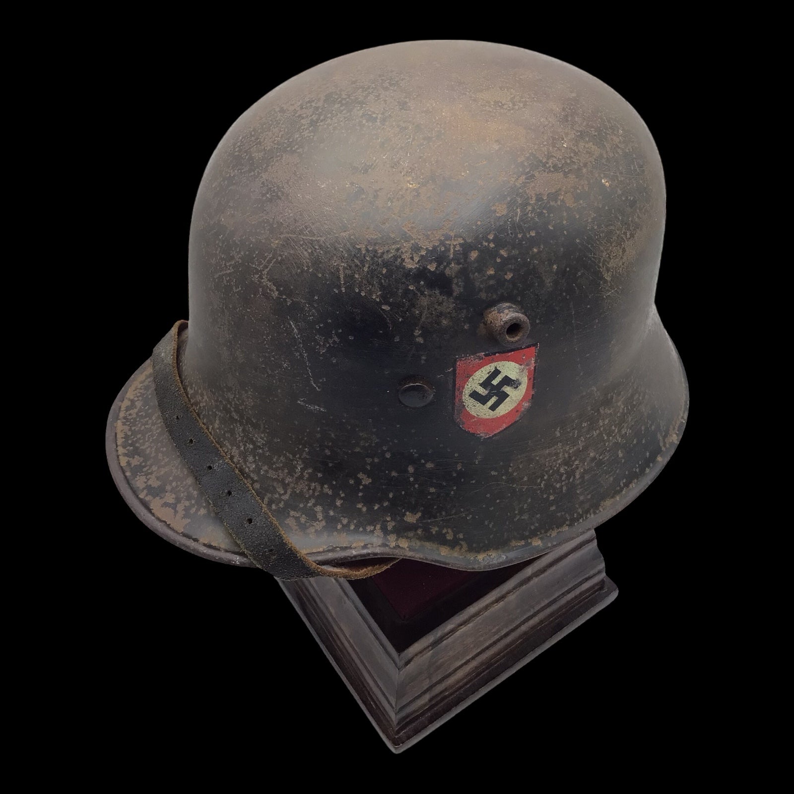 Rare German WW2 Double Decal SS RZM Transitional Helmet