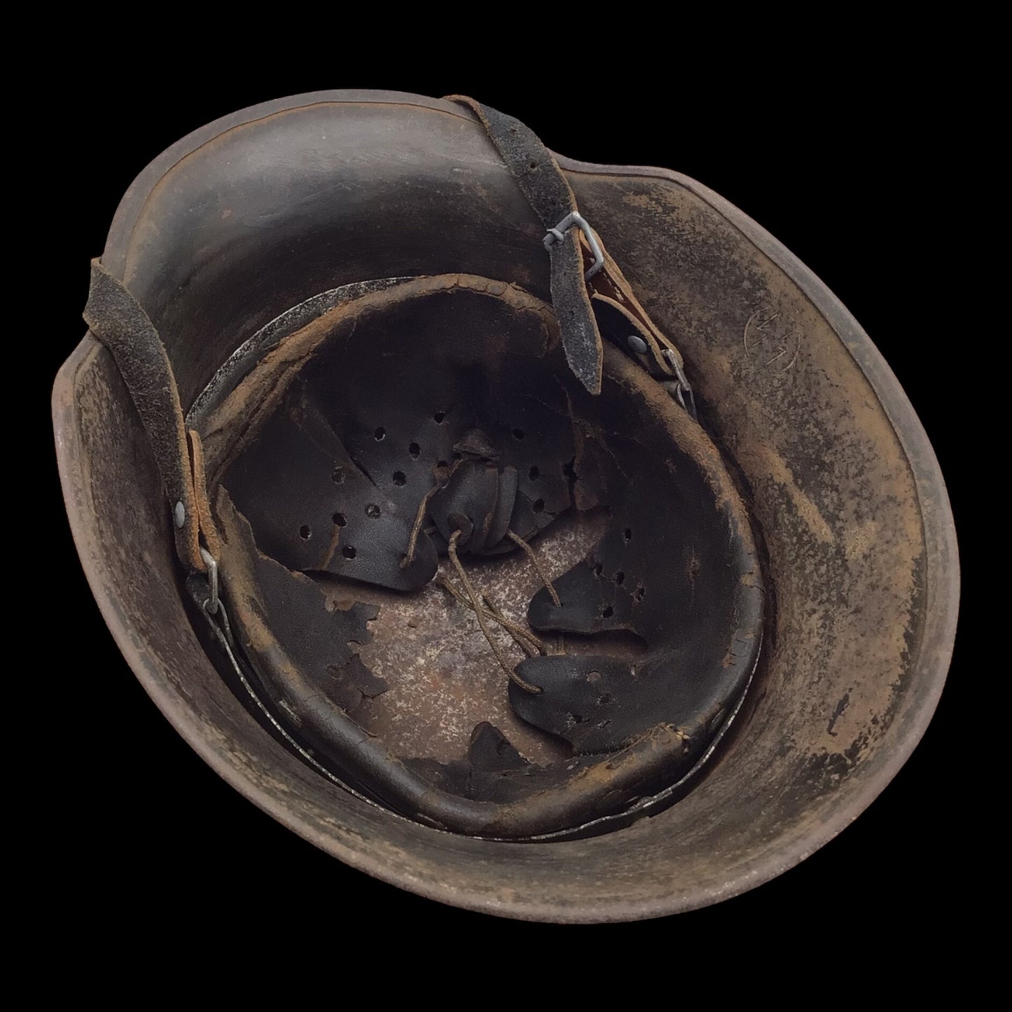 Rare German WW2 Double Decal SS RZM Transitional Helmet