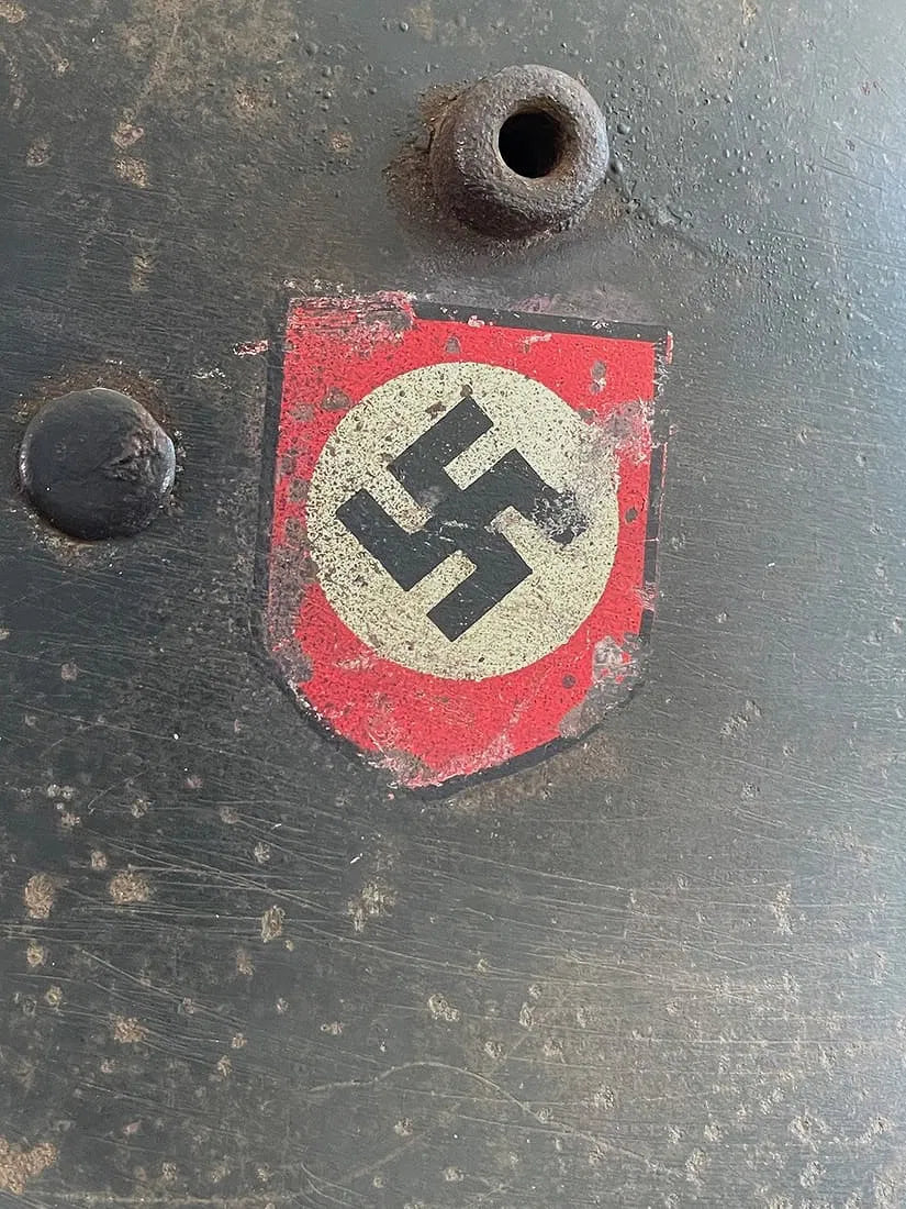 Rare German WW2 Double Decal SS RZM Transitional Helmet