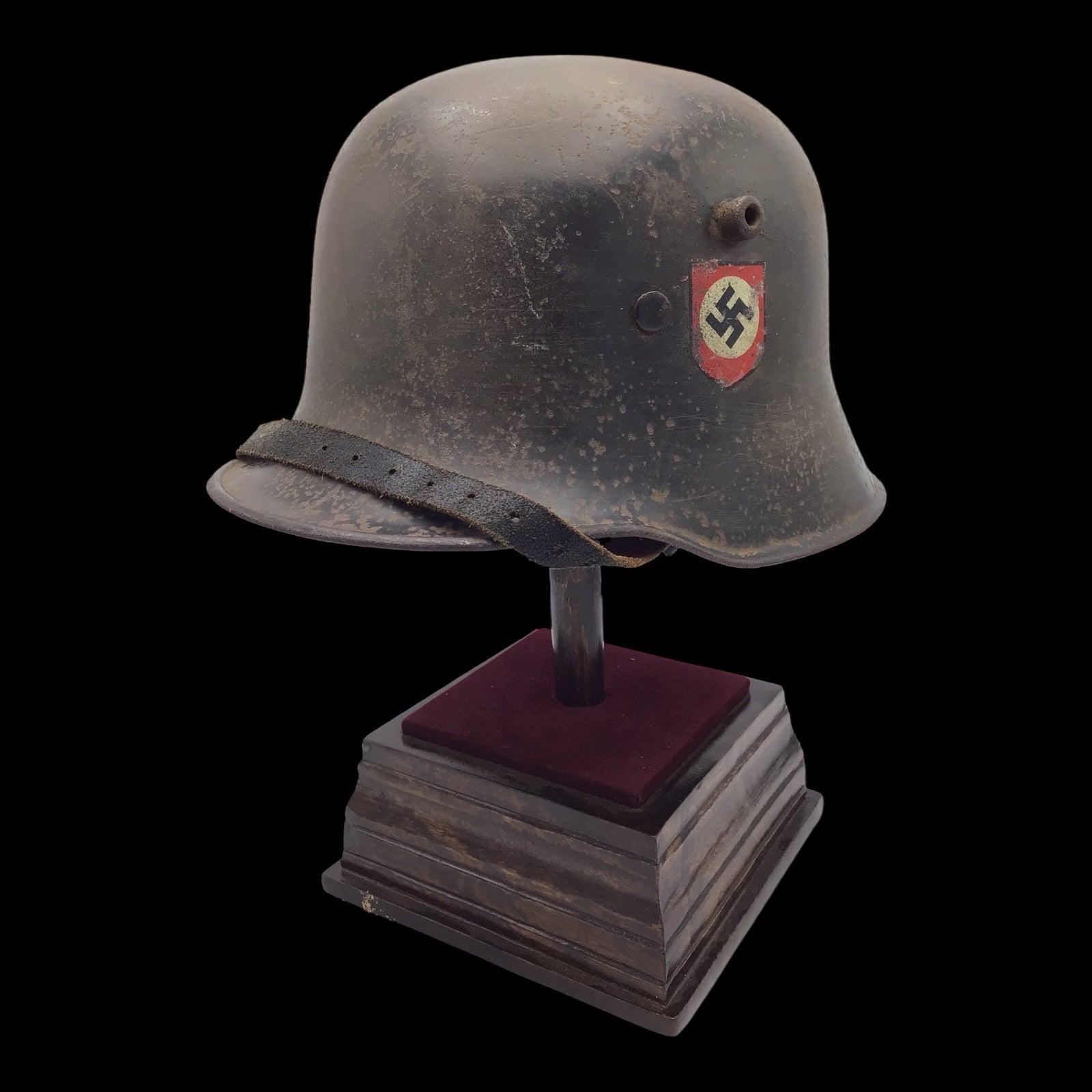 Rare German WW2 Double Decal SS RZM Transitional Helmet
