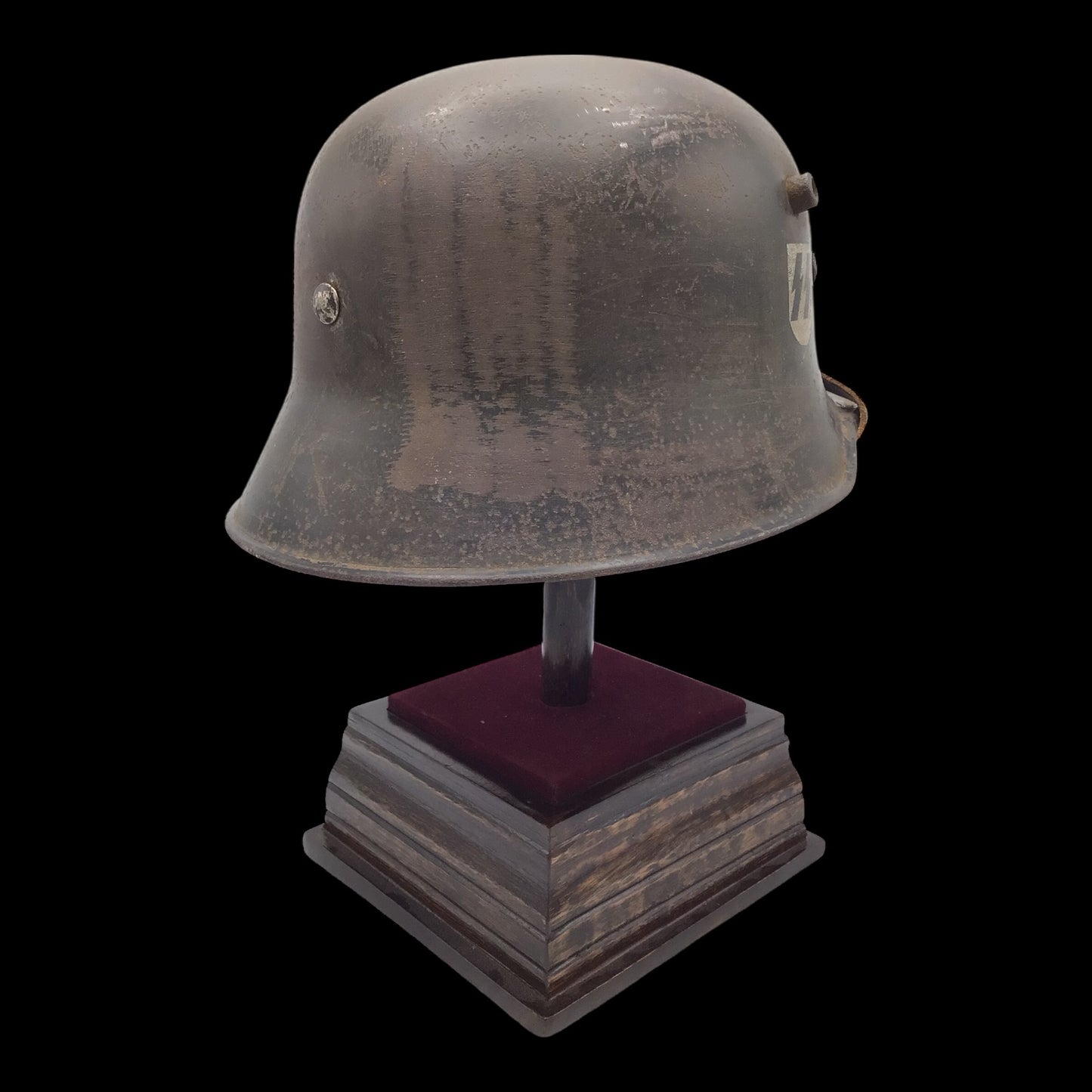 Rare German WW2 Double Decal SS RZM Transitional Helmet