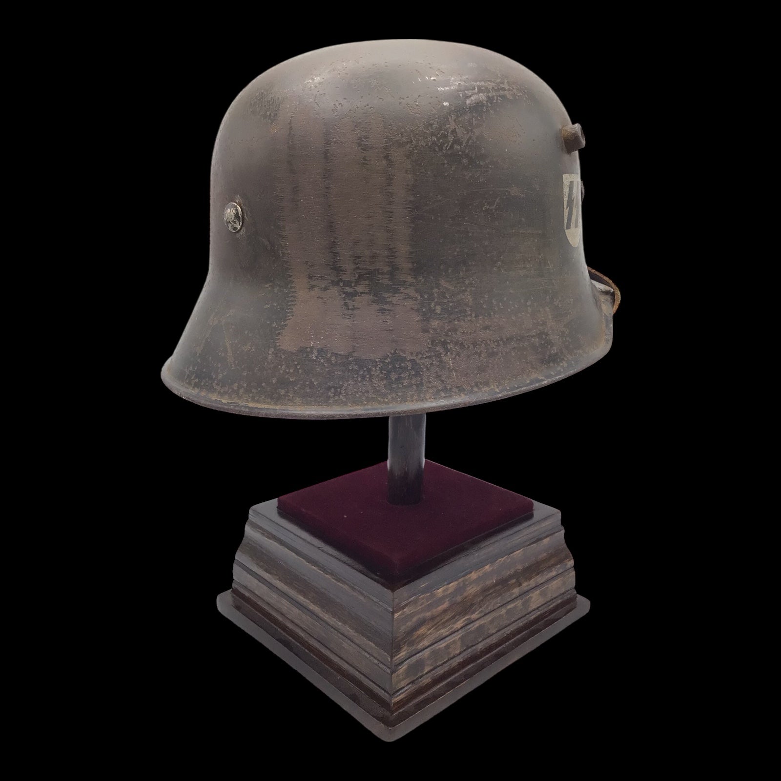 Rare German WW2 Double Decal SS RZM Transitional Helmet