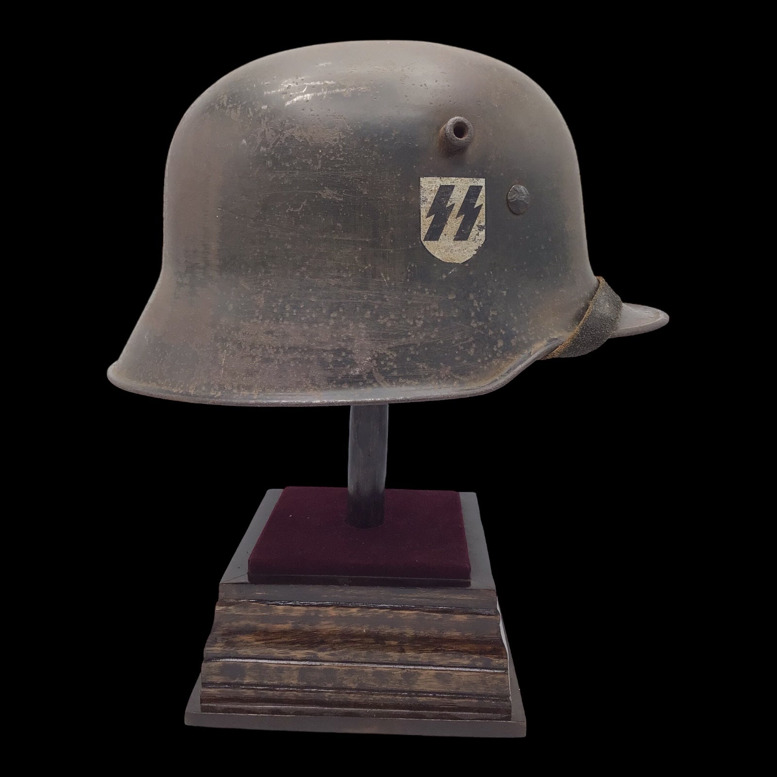 Rare German WW2 Double Decal SS RZM Transitional Helmet