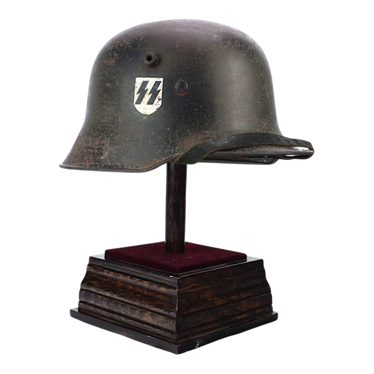 Rare German WW2 Double Decal SS Transitional Helmet, M16/M18 Shell, M31 Liner & Chinstrap